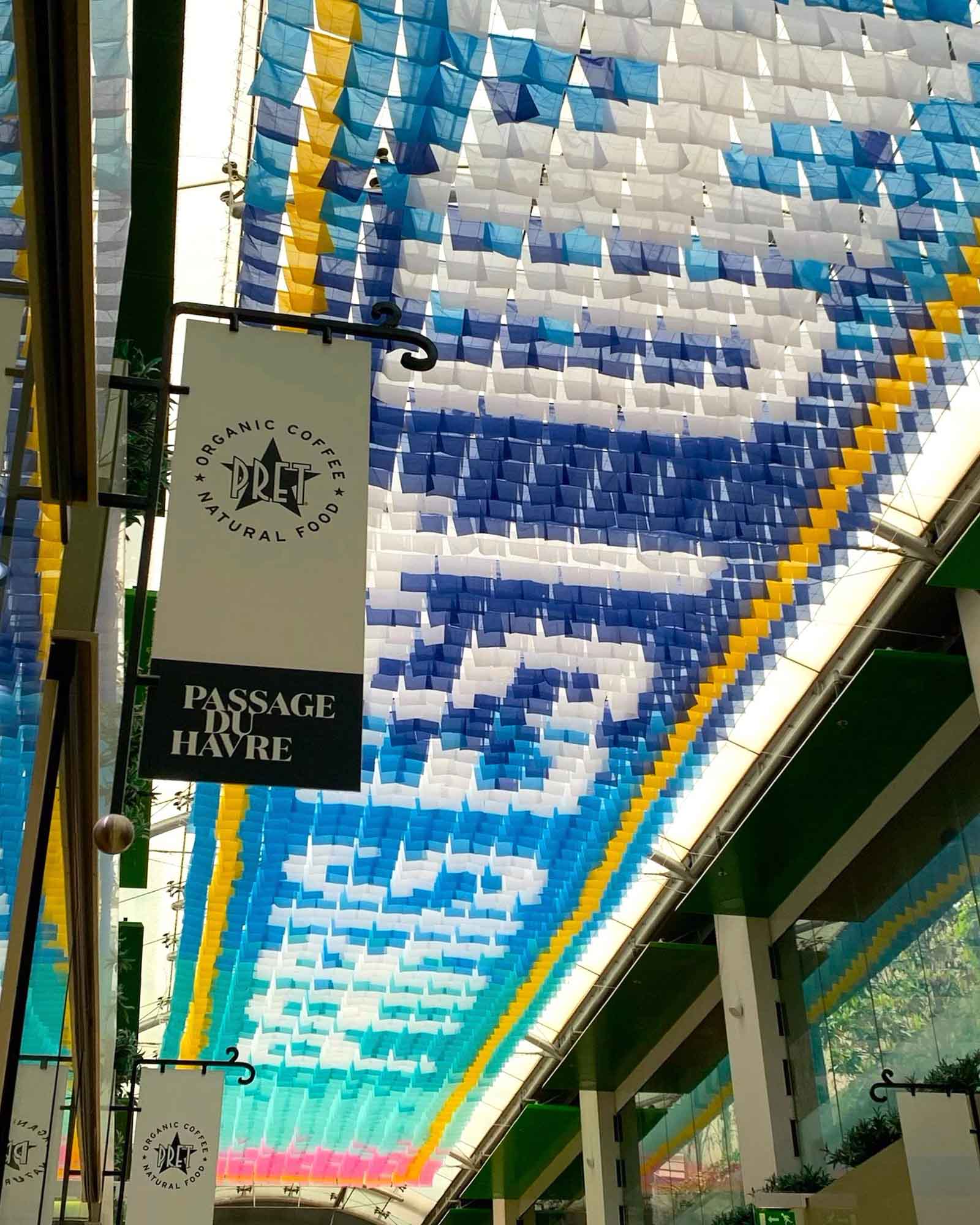 Vue d'ensemble sous le ciel de rue olympique, Passage du Havre à Paris